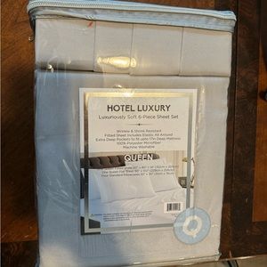Hotel Luxury Luxuriously Soft 6-Piece Sheet Set Queen Gray Brand New